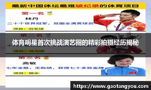 体育明星首次挑战演艺圈的精彩拍摄经历揭秘